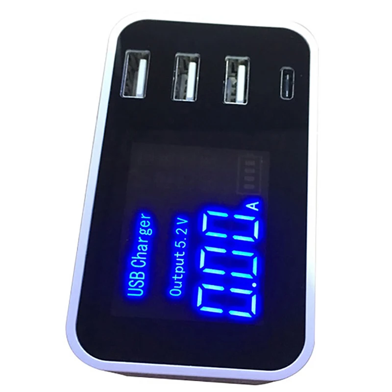 Светодиодный дисплей 3 порта Usb зарядное устройство с тип-c для samsung Iphone Ipad Быстрый планшет 5 V/4A зарядный адаптер телефон Универсальный(ЕС штекер