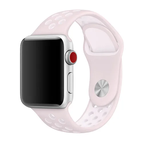 light pink white 17 Ремешок Silikon pulseira nato futr apple Uhr 4 группа 42 мм 38 мм iwatch серия 44 мм 40 мм Atmungsaktiv наручная повязка apple uhr - Цвет ремешка: light pink white 17