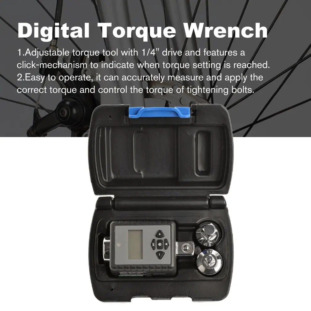 

1/2" Digital Adjustable Torque Wrench Tools kit set Bike Car Repairing Electronic Spanner Hand Tool set Adapter 2- 200 Nm Repair