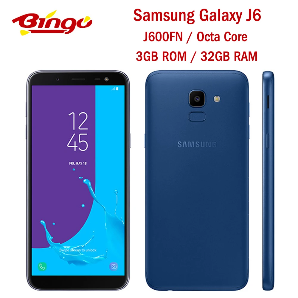 Samsung Galaxy J6 J600FN смартфон с 5 6 дюймовым дисплеем восьмиядерным процессором Exynos ОЗУ 3
