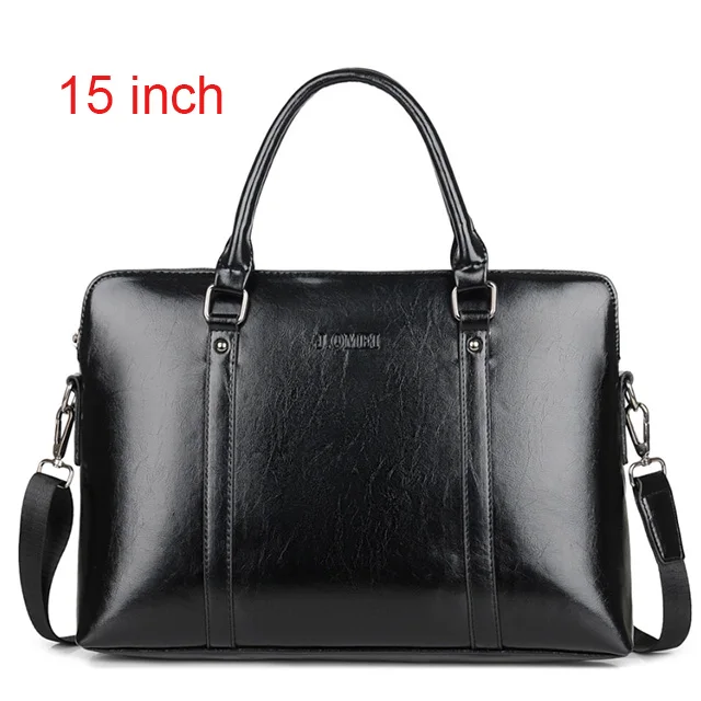 black 15 inch Женская сумка для ноутбука 14 15,6 дюймов, деловой портфель s из искусственной кожи, женский портфель, женская сумка для ноутбука, переносная офисная сумка - Цвет: black 15 inch