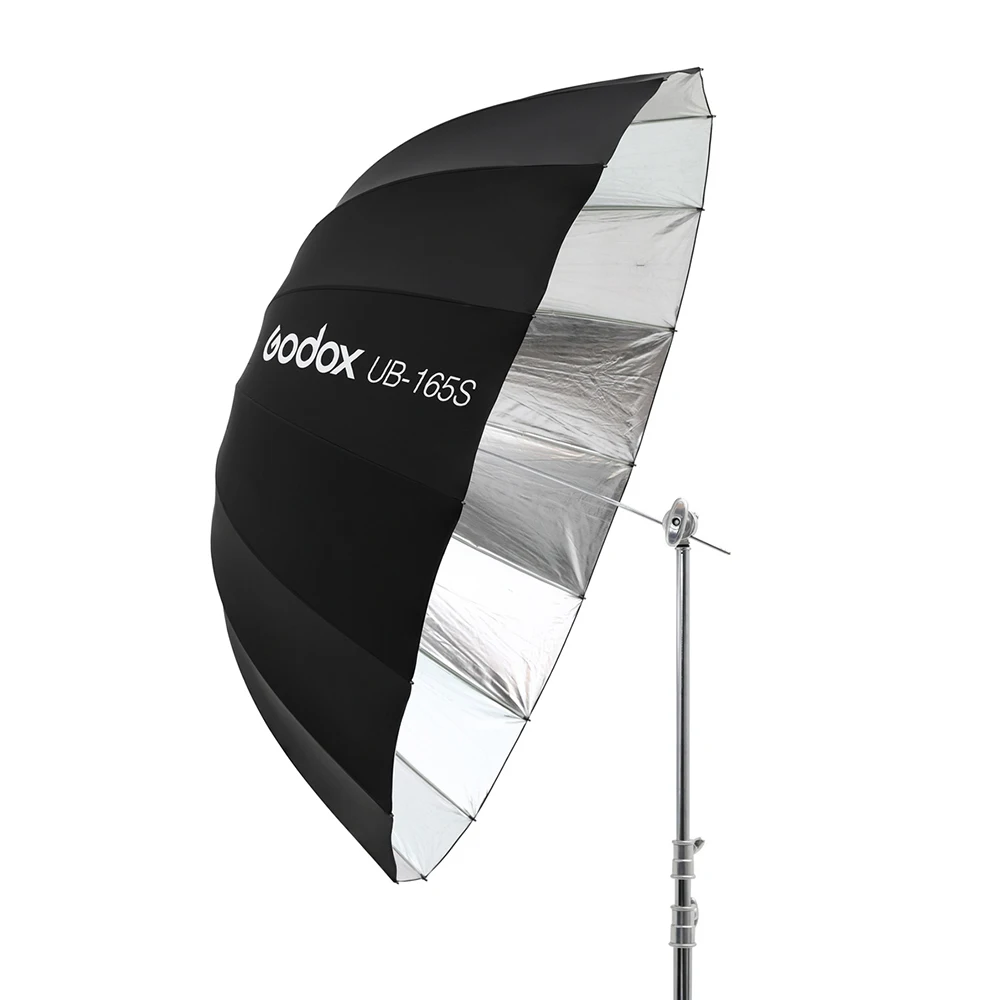 

Godox UB-165S 65 inch 165cm Parabolic Black Reflective Umbrella Studio Light Umbrella with Black Silver Diffuser Cover Cloth
