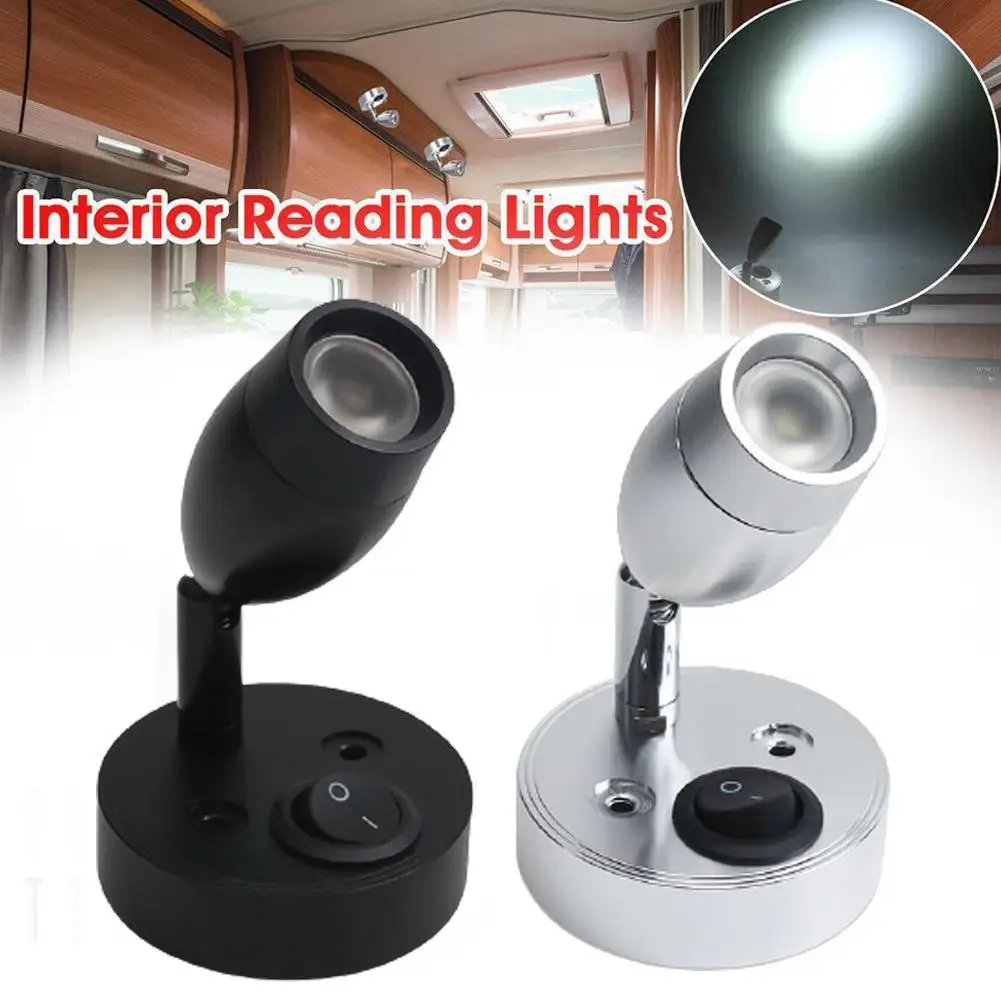 

Reading Lamp With USB Interface Switch RV Boat LED Light Bedside Wall Mounted Camper Trailer Motorhome Lighting Spotlight
