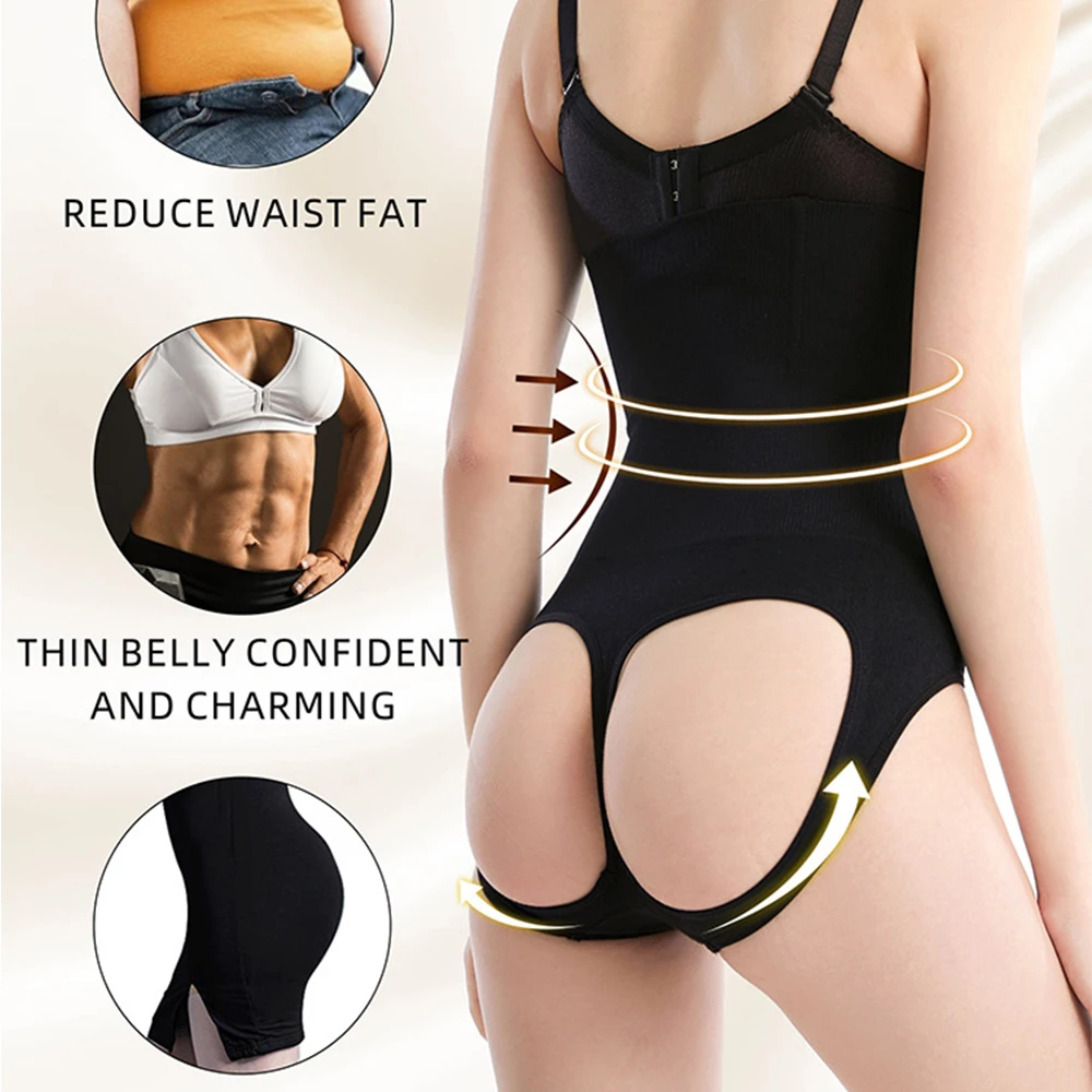 Women Waist Trainer Bodysuit  Push Up Butt Lifter Strap Waist Cincher Tummy Control Panties Shapewear