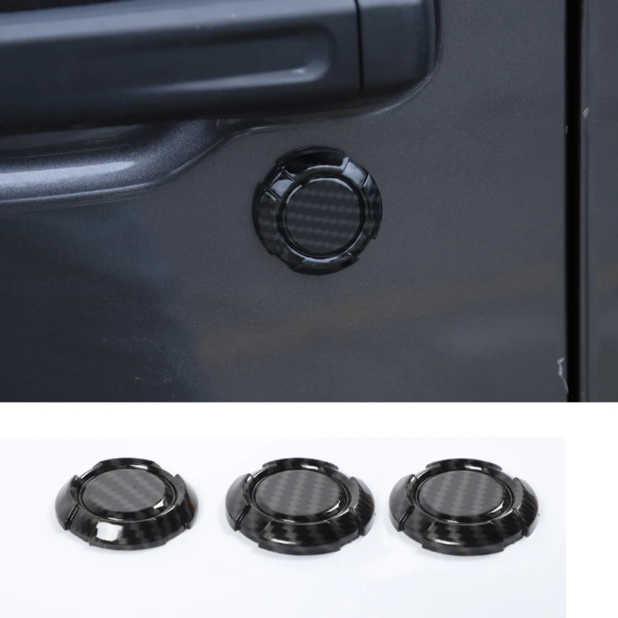 

NHAUTP 3Pcs/set ABS Chrome Car Decoration For Jeep Wrangler JL 2018-2020 Door key jack Trim Protection Cover