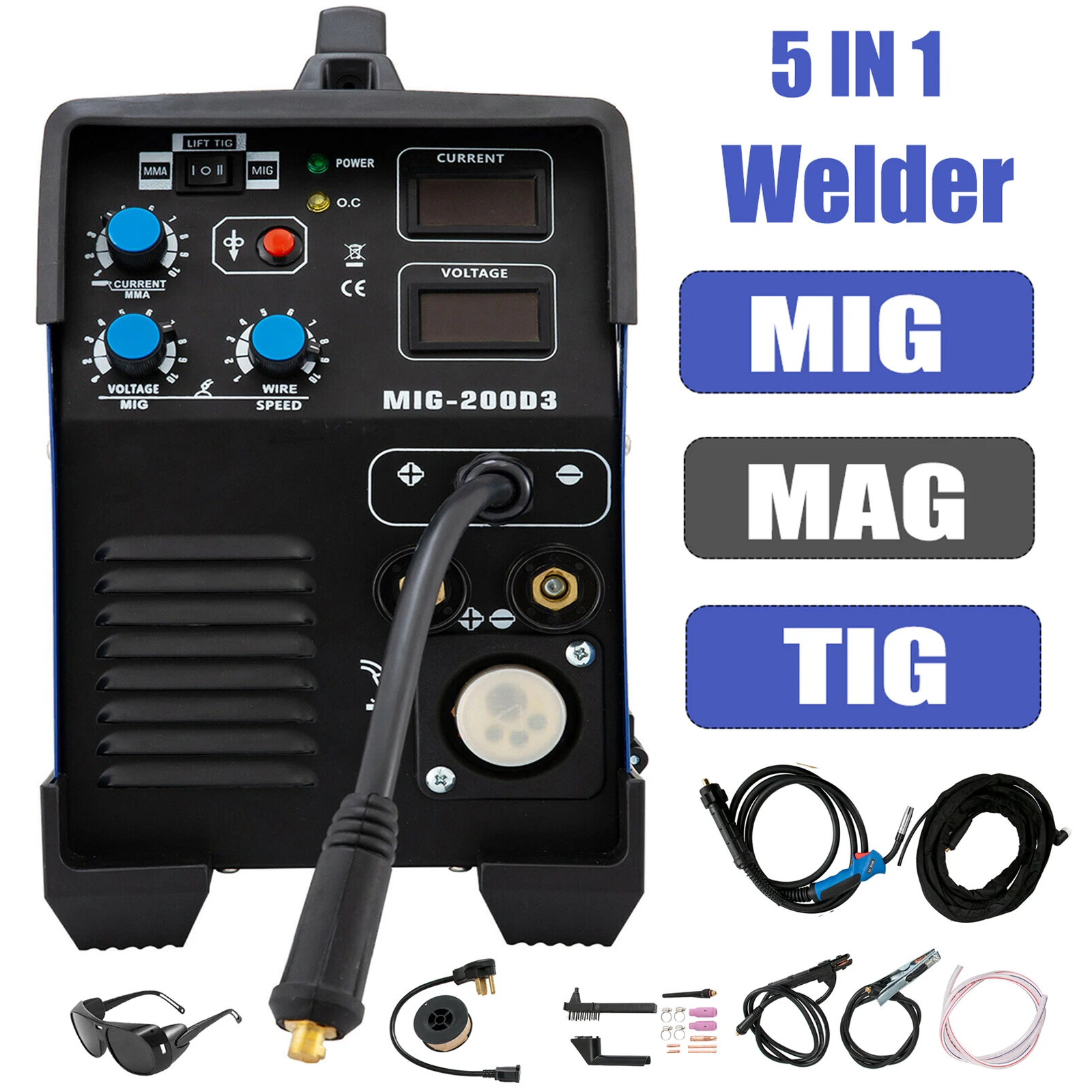 

3 in 1 Inverter Welder MIG MMA TIG Welding Machine 270A / 250A /160 Amp IGBT Semi-Automatic Welder 110V /220V Spot