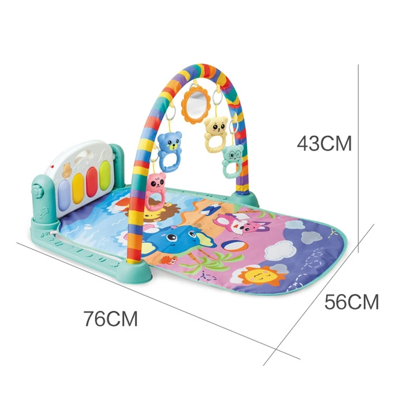 

Baby Activity Musical Playmat Kids Rug Gym Fitness Frame Carpet Toys Crawling Game with Piano Keyboard & Pendants