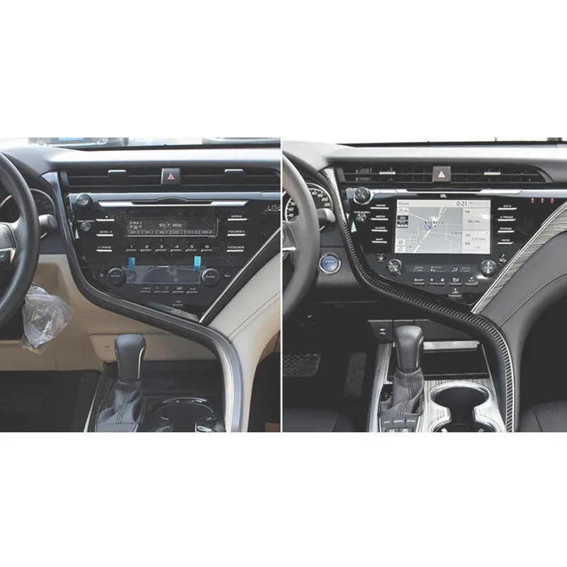 Внутренняя Панель центральной консоли из углеродного волокна для Toyota Camry 2018 2019