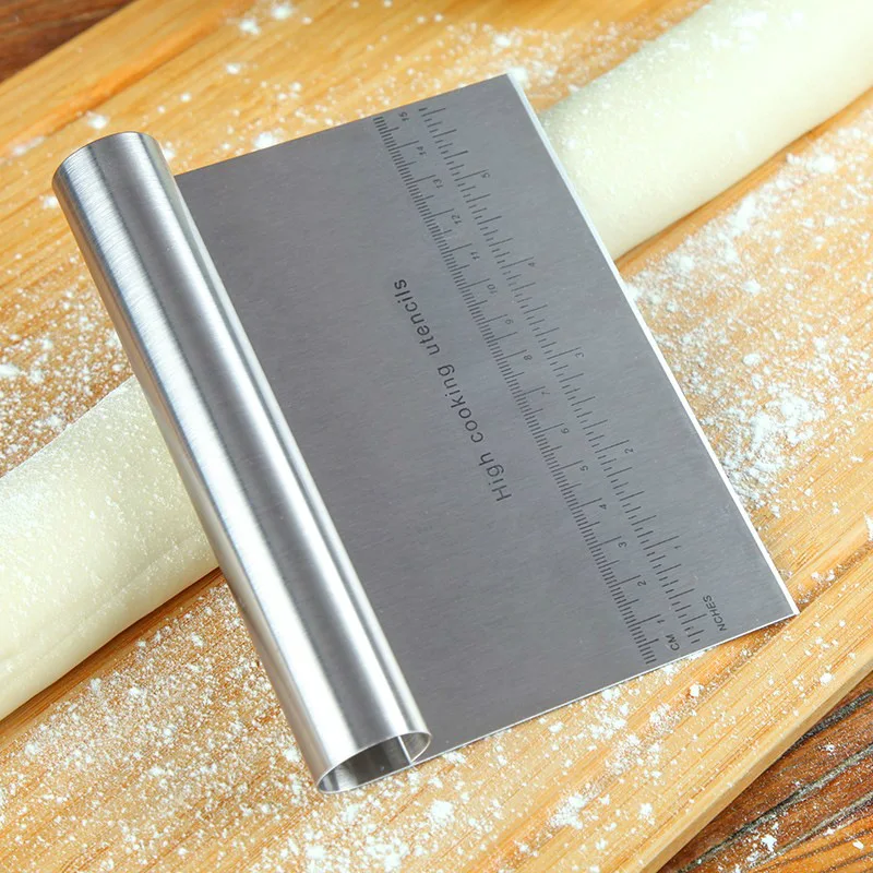 Stainless Steel Cutting Knife Scraper Integrated Cake Cream Sausage Powder Plate Dough Baking Cutter | Дом и сад