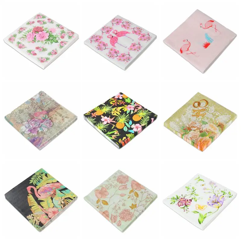 Декоративные бумажные салфетки Элегантные винтажное полотенце Цветочная