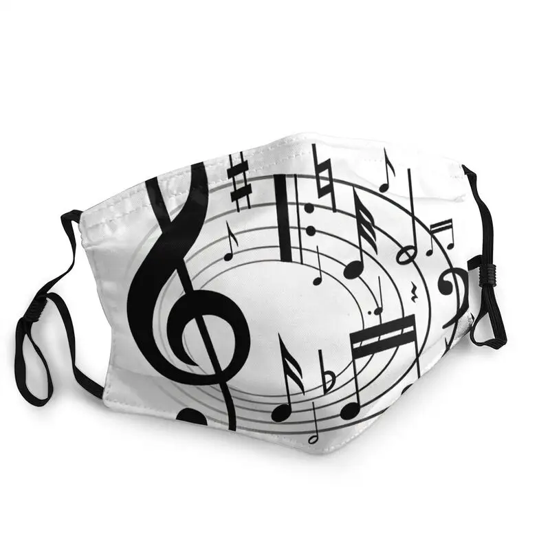 

Washable Music Note Mask for Face Music Song Notes Mask Men Women Anti Dust Protection Cover Respirator Mouth Muffle