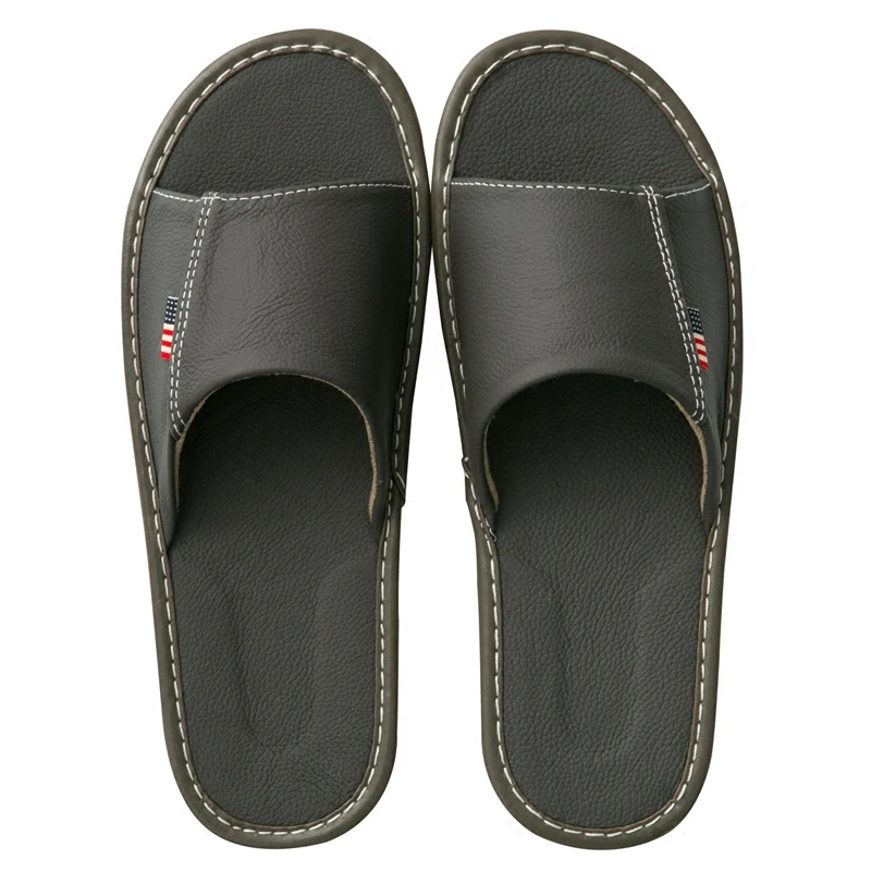 

Women's Summer Genuine Leather Indoor Slippers Anti-Slip Super Soft Couples' Home Shoes Comfortable Cow Leather Casual Slippers