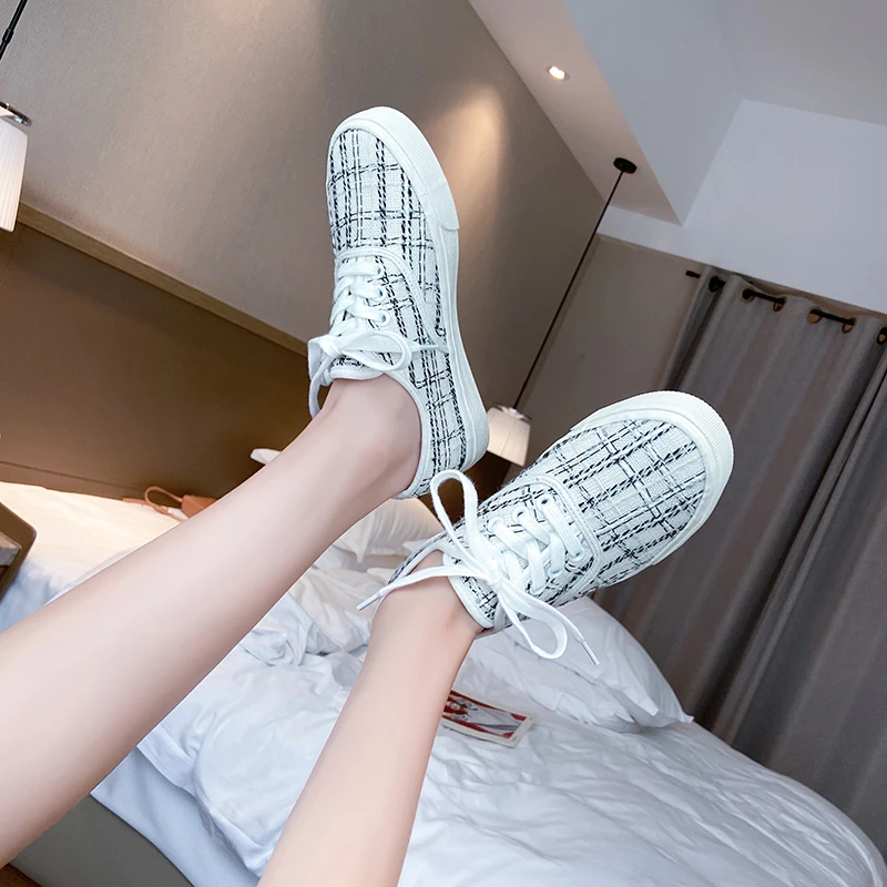 

Women's Shoes Summer Hot Canvas Scarpa Casual Zapatillas Heigh Bottom Mujer Small Fragrant Wind Vulcanized Calceus Female A32