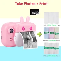 kids instant print camera portable thermal printing camera digital photo video camera for toy child camera kids birthday gift