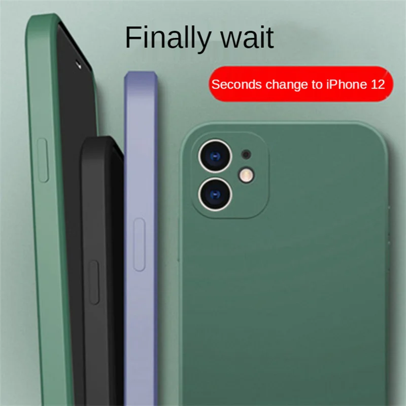 

For iPhone13 Pro MMobile Phone Case Straight Side Liquid Mobile Phone Case For iphone 12 Silicone All-inclusive Protective Cover