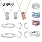 SWA 2020 модные ювелирные изделия высокого качества комплект витой серии, геометрическое спиральное хрустальное ожерелье, романтический подарок на день рождения для женщин