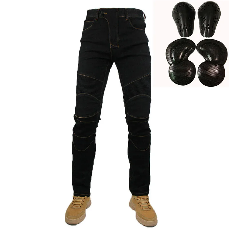 Мото брюки с вышивкой мотоциклетные джинсы защитой от падения тонкие джинсовые