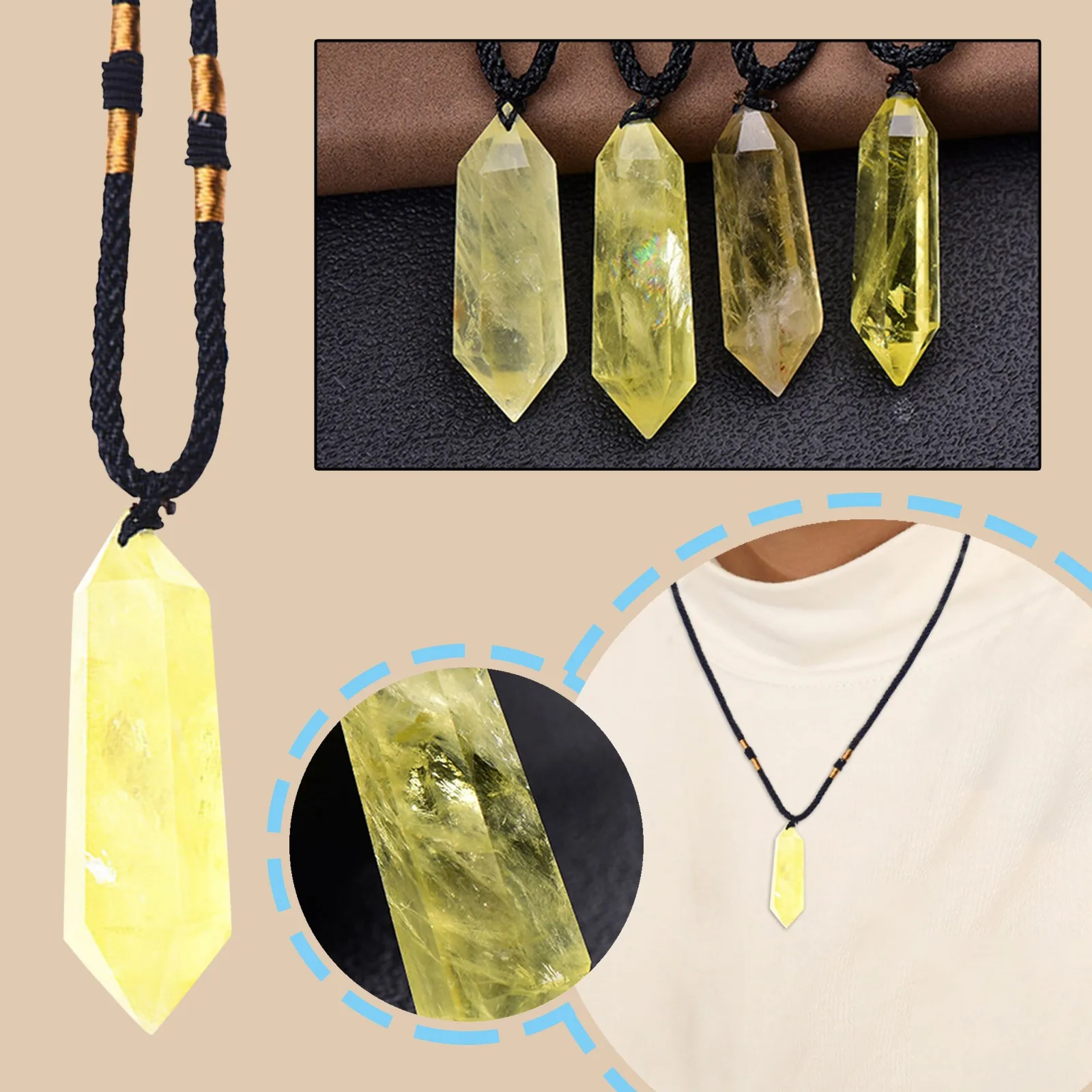 

Natural fluorite Point Healing Stone Hexagonal Double Pointed Crystal Polyhedron Pendant Natural Stone Home Decoration DIY Gift