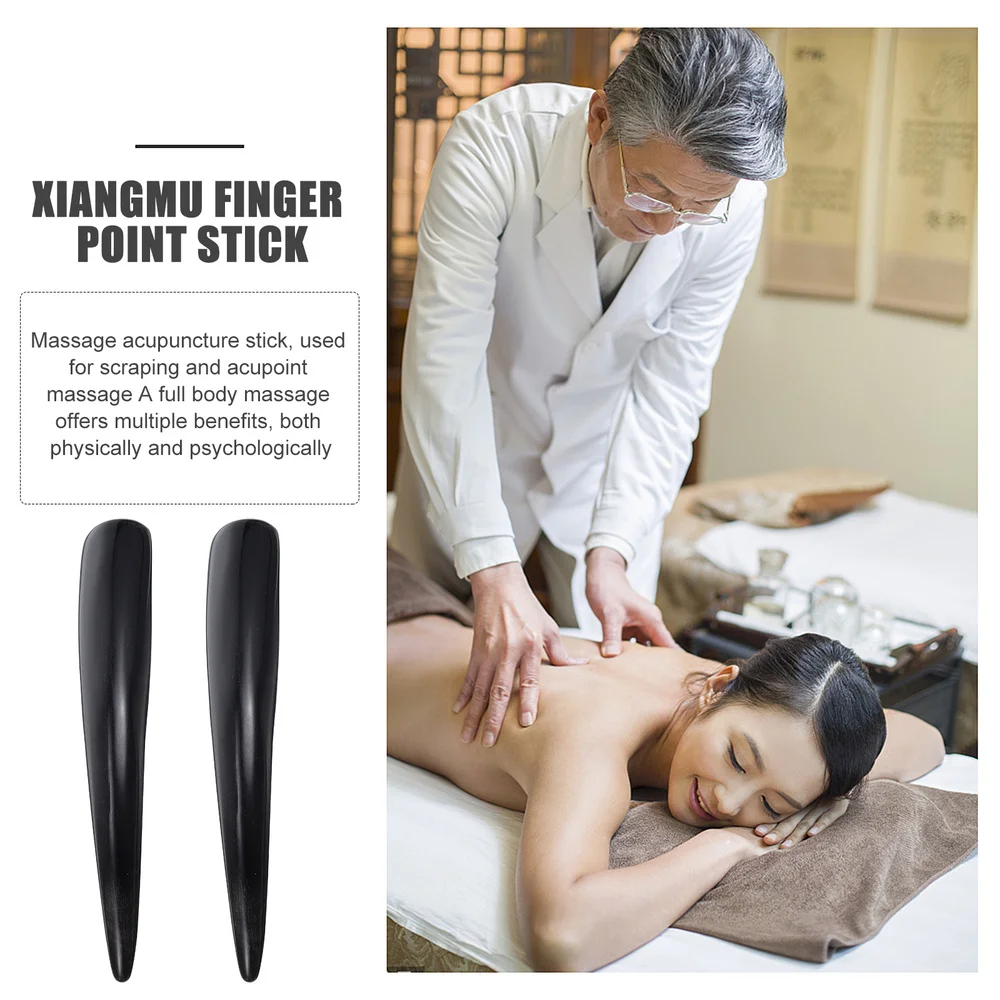 

2pcs Natural Acupuncture Sticks Body Rods Acupoint Massagers (Black)