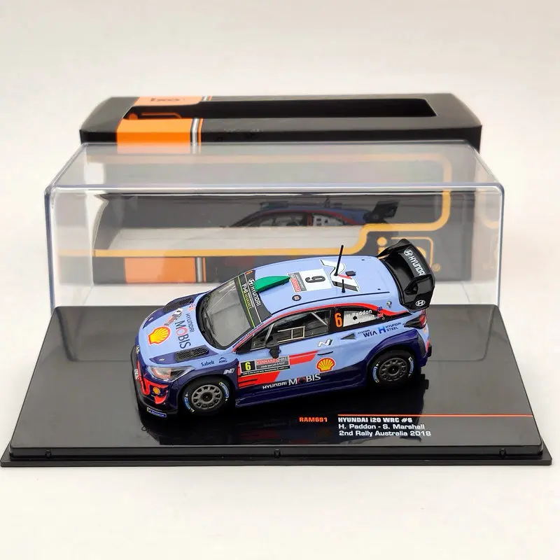 IXO 1/43 для H ~ DAI I20 WRC #6 H.PADDON S.MARSHALL 2ND RALLY AUSTRALIA 2018 RAM691 Коллекционная модель автомобиля