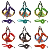 pet traction rope vest style chest harness for small medium dogs cute cats dogs vest traction dog leash chihuahua accesorios