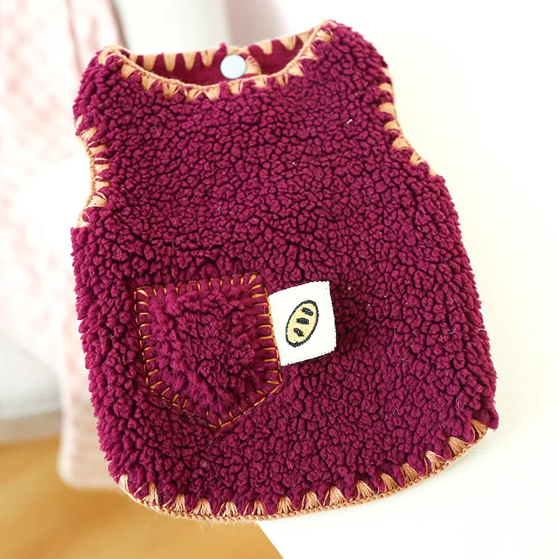 Одежда для собак теплый плюшевый свитер жилет одежда бархатный из ягненка тканый