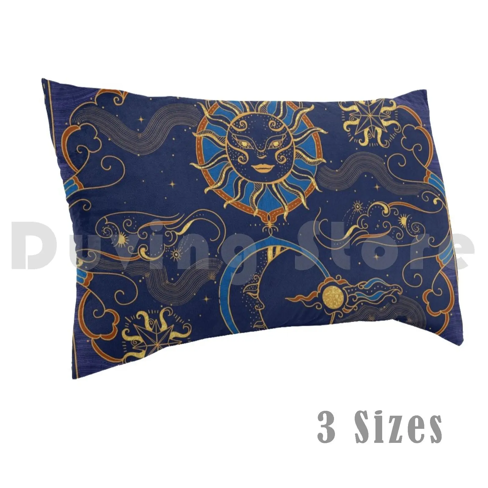 

Sun And Moon Celestial Design , Astrology Artwork , Night Sky Art Pillow Case Printed 50x75 Sun Moon Astrology