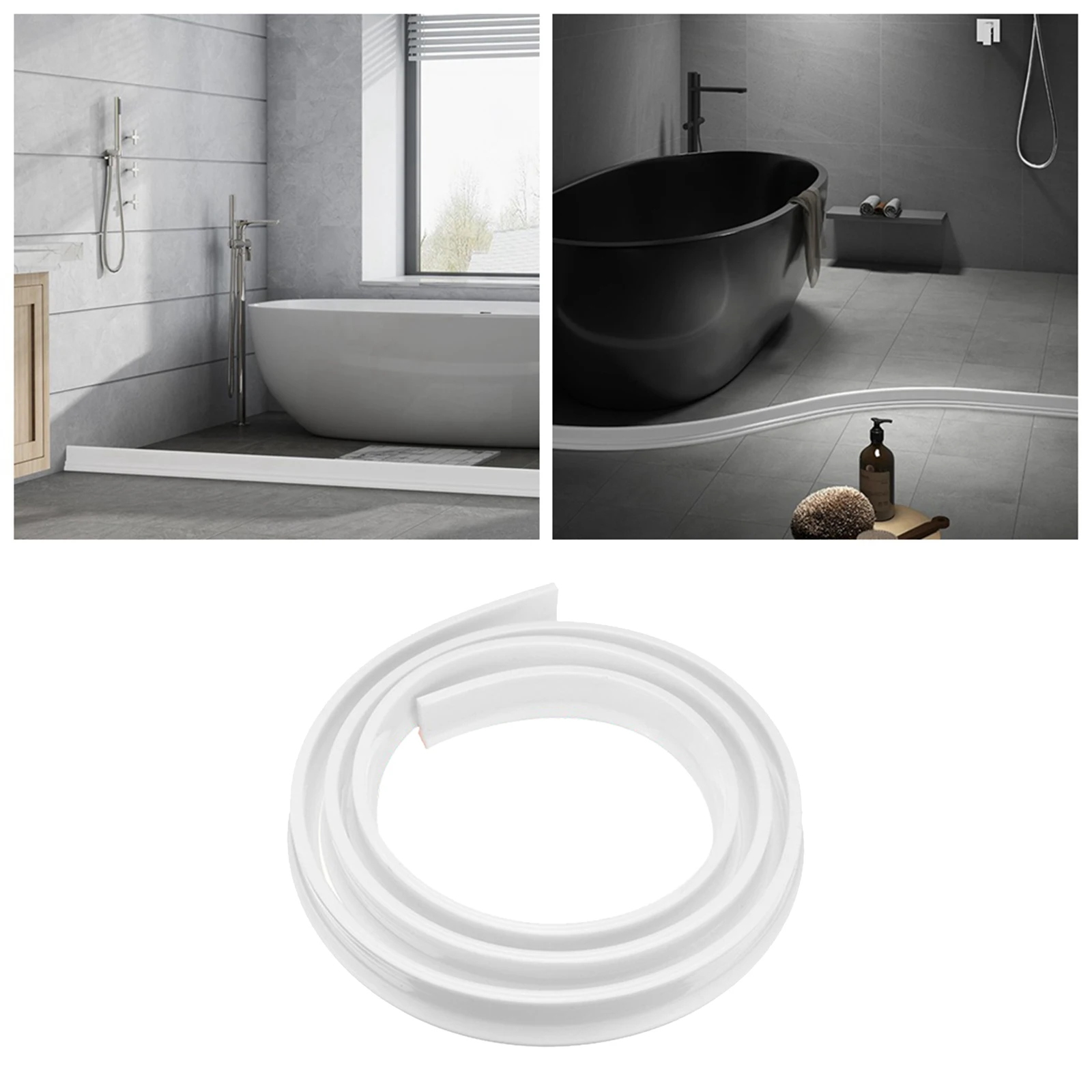 

Collapsible Threshold Dam Water Stopper Shower Barrier for Bathroom Water Stopper Door Bottom Sealing Strip