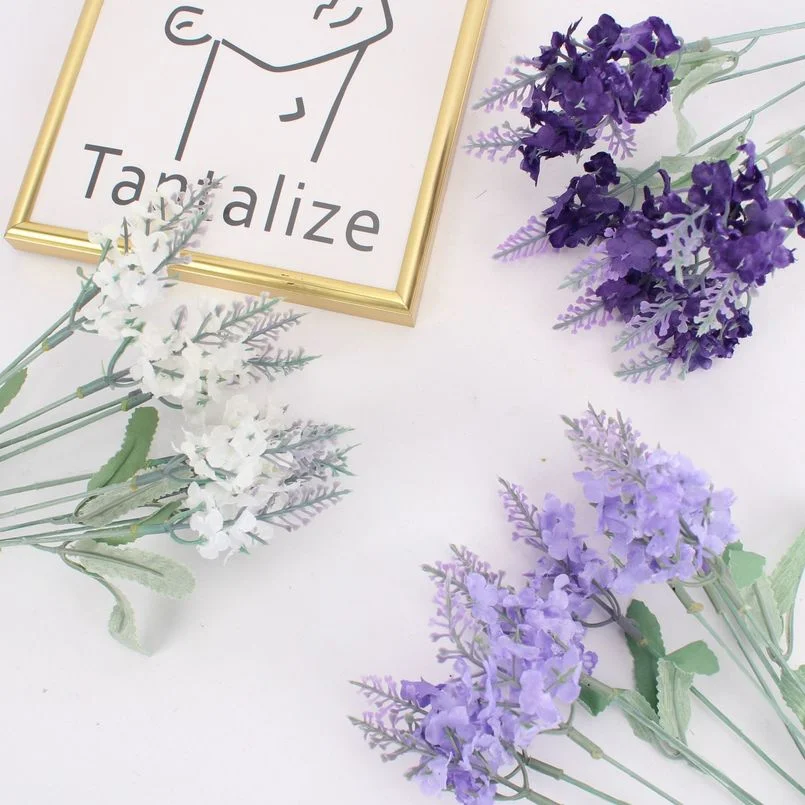 

Silk Flower Provence Lavender Artificial Flowers Bouquet Pastoral Style Home Decoration Wedding Hall Decoration Photo Props