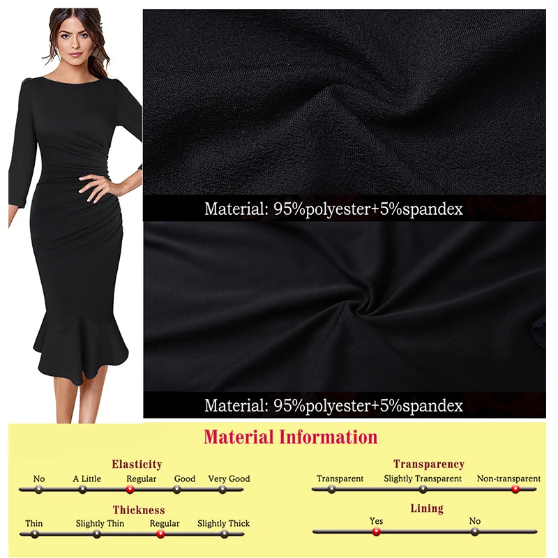 Vfemage женское элегантное винтажное платье с рюшами и рюшами, деловые Коктейльные Вечерние облегающие платья Русалка, миди до середины икры, 2056
