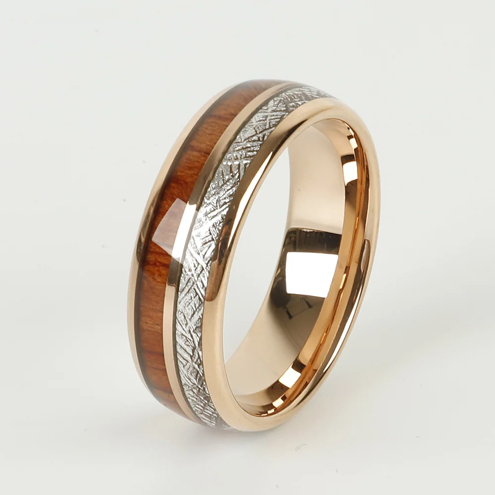 Уникальные деревянные метеоролиты кольца из карбида вольфрама для мужчин и