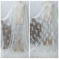 phoenix flower off white black 3meters french eyelash lace fabric vintage bride wedding dress v2213