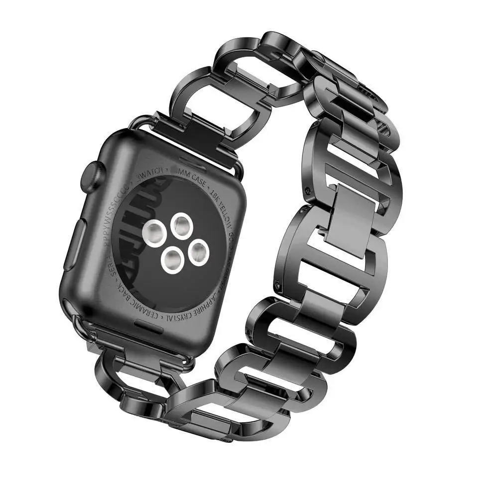 Ремешок из нержавеющей стали для Apple Watch Band горный хрусталь алмазный обруч 38 мм 42 мм серия для Apple Watch 40 мм 44 мм серия 4