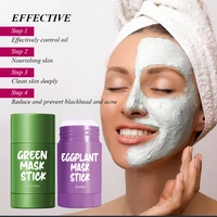 envisha green tea eggplant facial mask cleansing face moisturizing skin care oil control remove acne whitening shrinking pores
