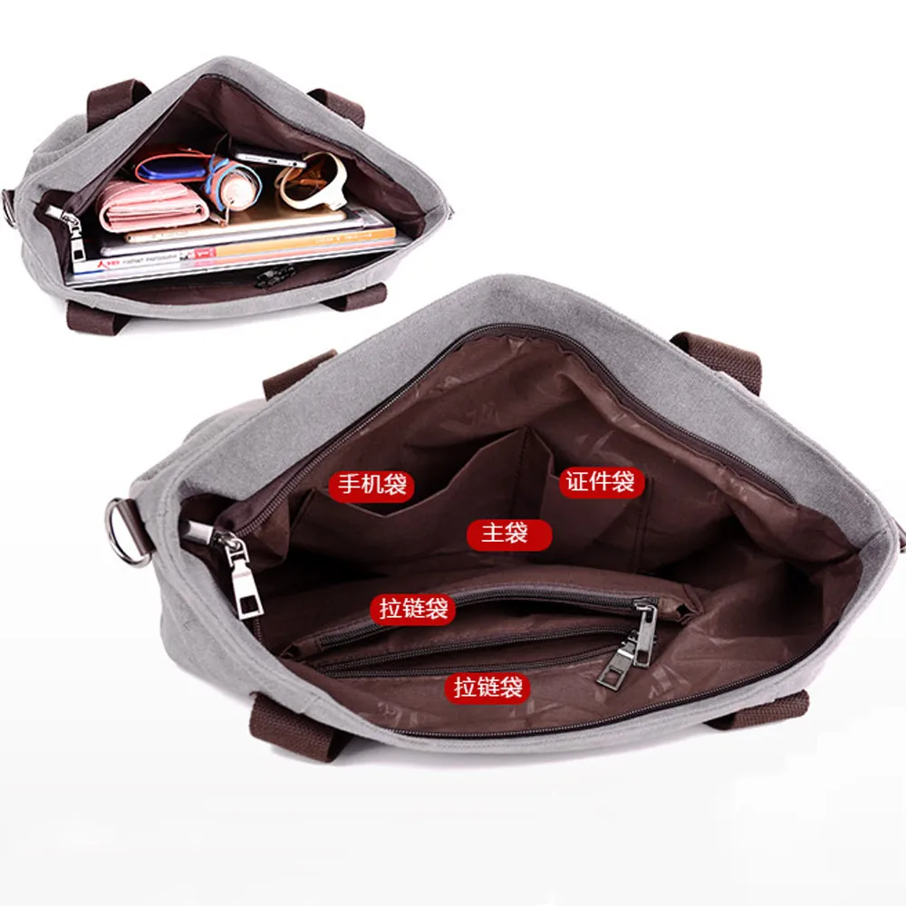 Холщовая Сумка на плечо вместительная Повседневная однотонная дамская сумочка