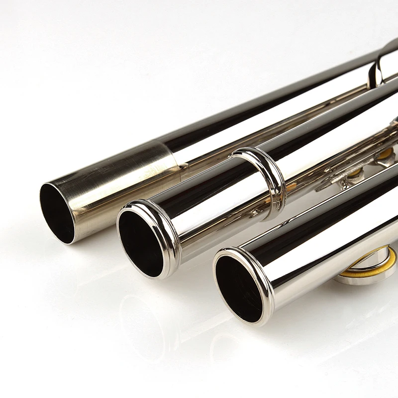 New Arrival Western Concert Flute C Key 17 Holes Flute Nickel Plated Woodwind Instrument Silver Color Musical Intrument Flute enlarge