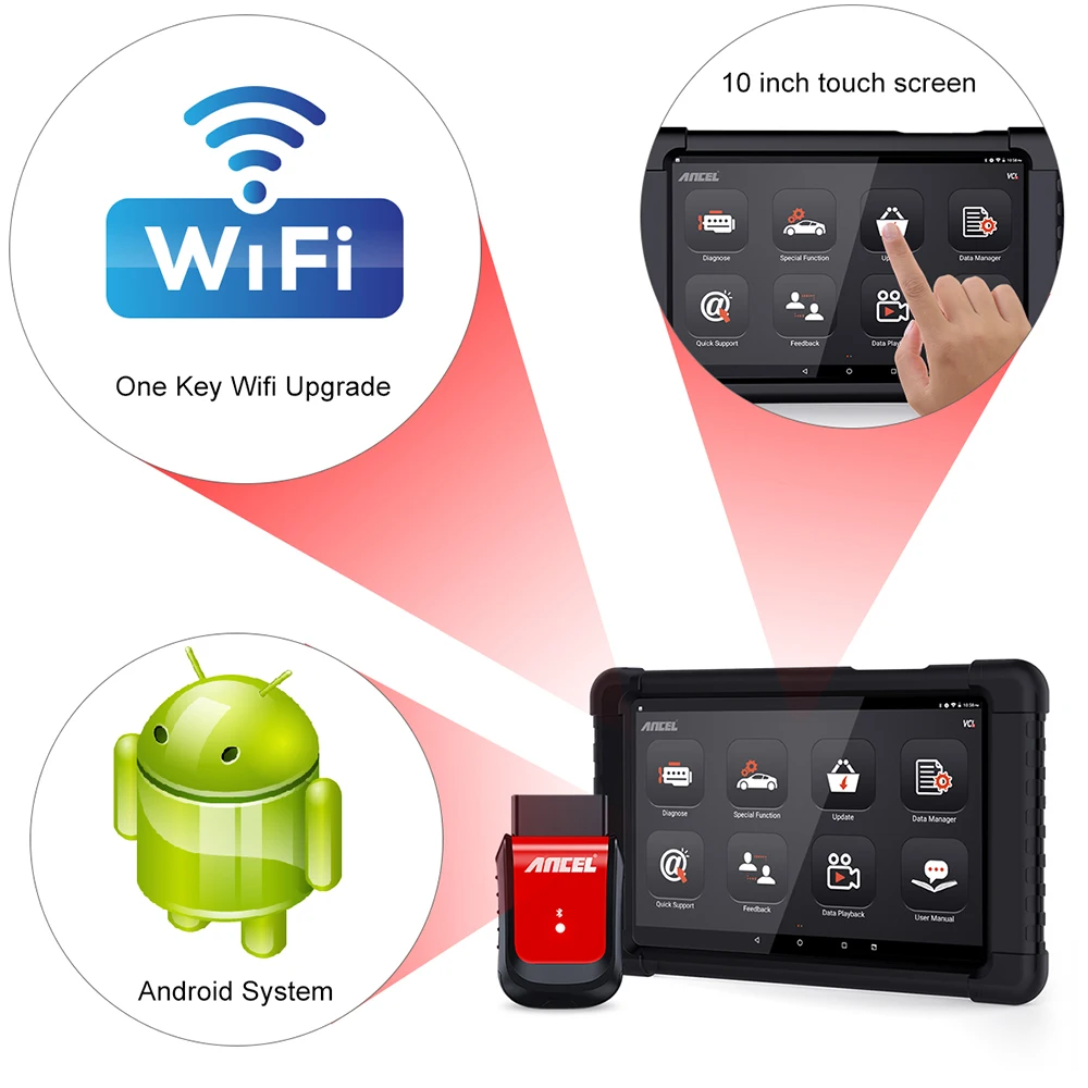 Ancel X6 Bluetooth и Wi Fi Профессиональный инструмент для диагностики автомобиля OBD2
