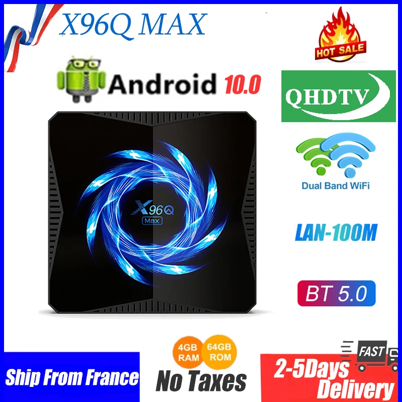 Лучшая IP ТВ приставка X96Q MAX Leadcool qhdtv Android 10 0 Smart TV BOX 4G 64GB 32GB BT5.0 Europe m3u ip box Доставка из