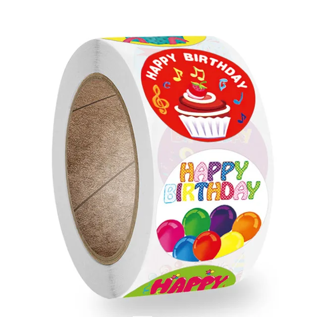 Фото - 1inch happy birthday sticker 8 designs for party gift package sealing labels decoration stationery tapes 500pcs roll 8 designs happy birthday stickers for party gift package sealing labels kids classic toys stationery scrapbook decor