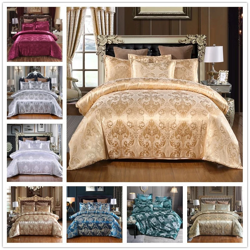 

Jacquard Weave Duvet Cover Bed Euro Bedding Set 240x220 Quilts for Double Home Textile Luxury Pillowcases Bedroom Comforter