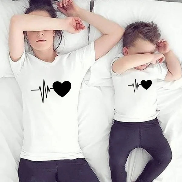 Camiseta informal con estampado de amor para mam&aacute; y ni&ntilde;o, trajes familiares, ropa para beb&eacute; y Mam&aacute;, camisetas a juego, 1 ud.-0