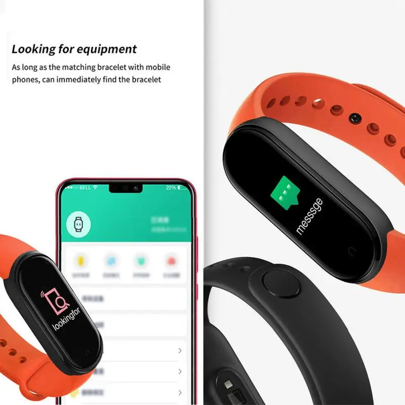 1PC Bluetooth Smart band Fitness Tracker Pedometer Heart Rate Blood Pressure Monitor Portable Waterproof M5 Smart Sport Band
