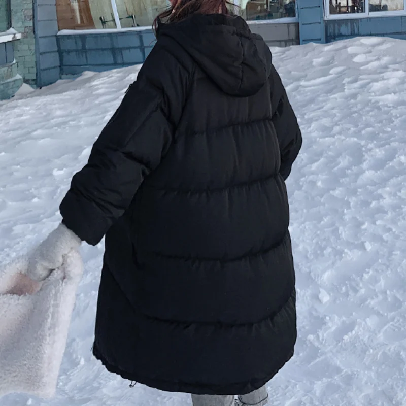 Winter 2023 New Ins Thick Down Padded Jacket Coats Women's Korean Style Loose Mid-length Padded Jackets Autumn Tide Female Parka