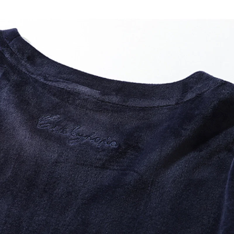 

JING ZHE Velvet Oversized T-shirts Men's Retro Casual Tshirt Women High Street Harajuku Streetwear Couple Summer Base Tee Shirts