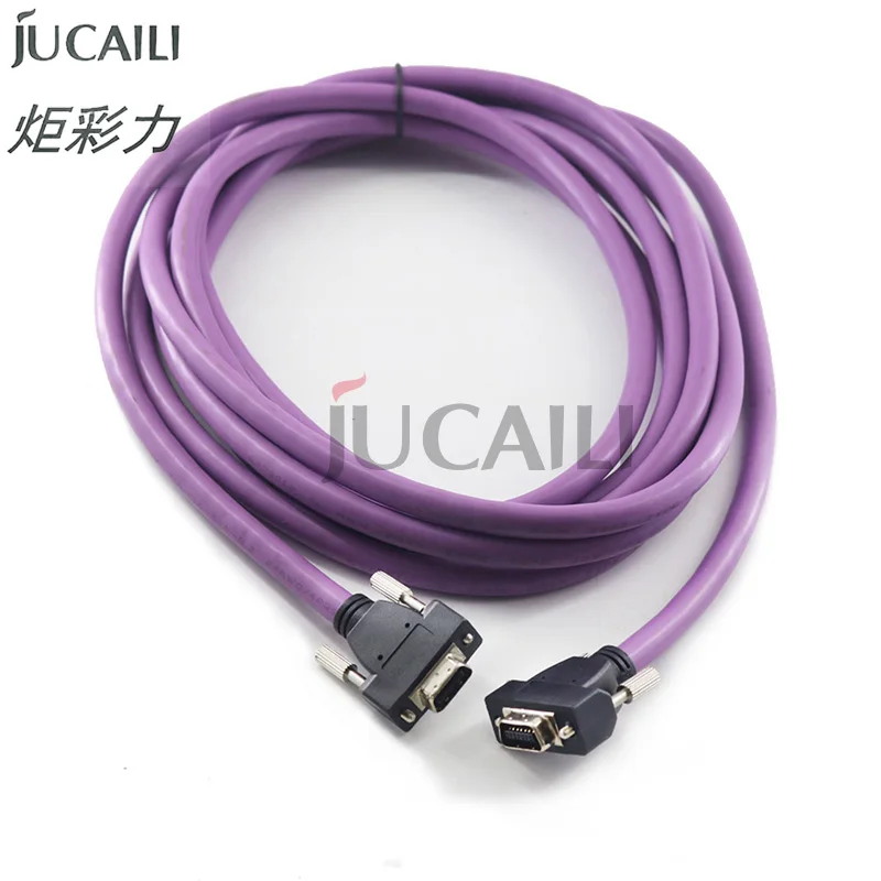 Jucaili 2pc  allwin human k-jet gongzheng printer PCI data cable high quality density purple 14 pins cable