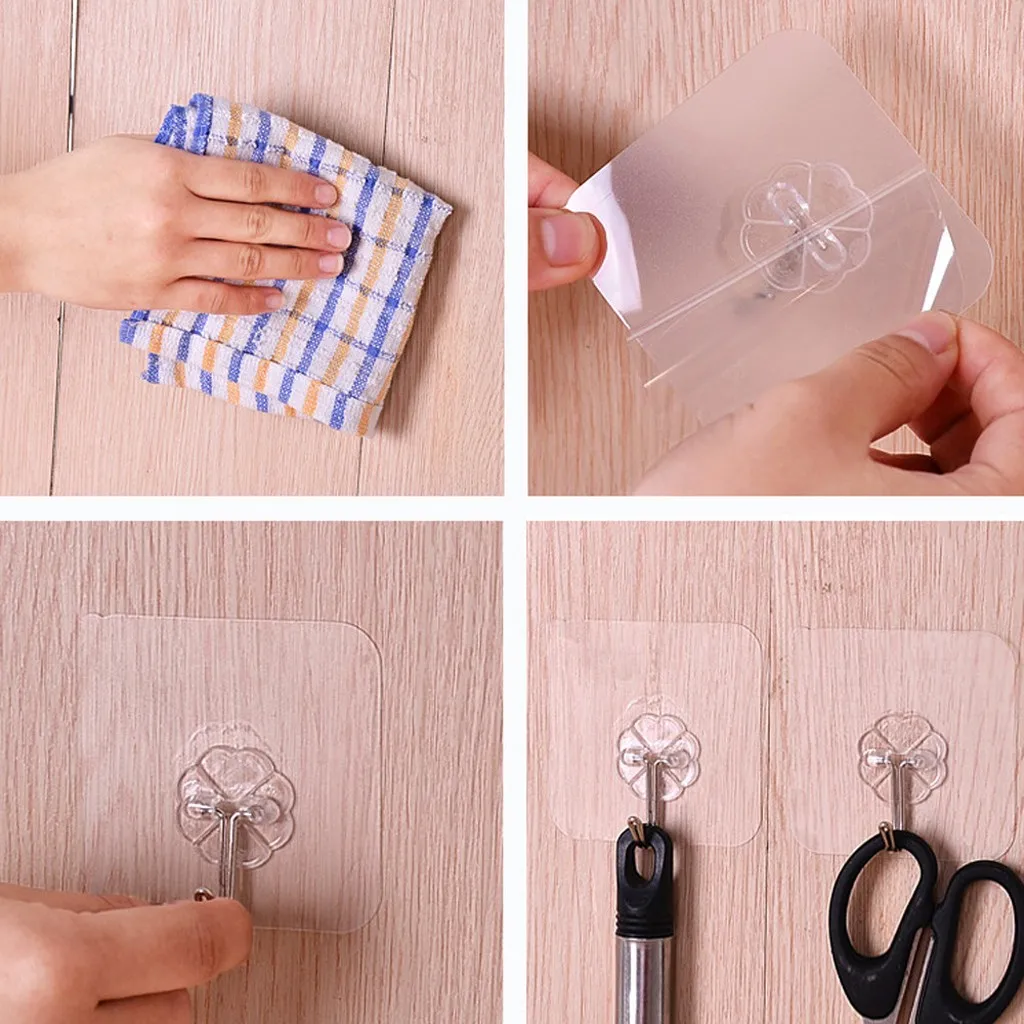 

Transparent Suction Cup Sucker Wall Hooks Hanger For Kitchen Bathroom Wall Mounted Seamless Storage Hooks Bathroom 40x Strong #3