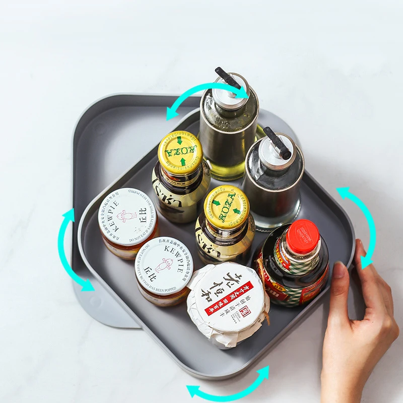 

360° Rotating Spice Rack Kitchen Organizer Seasoning Holder Bathroom Cosmetic Storage Shelf Home Supplies Kitchen Accessories