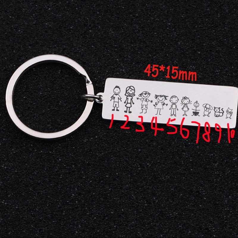 Брелок для ключей из нержавеющей стали стильная семейная бижутерия папы и мамы