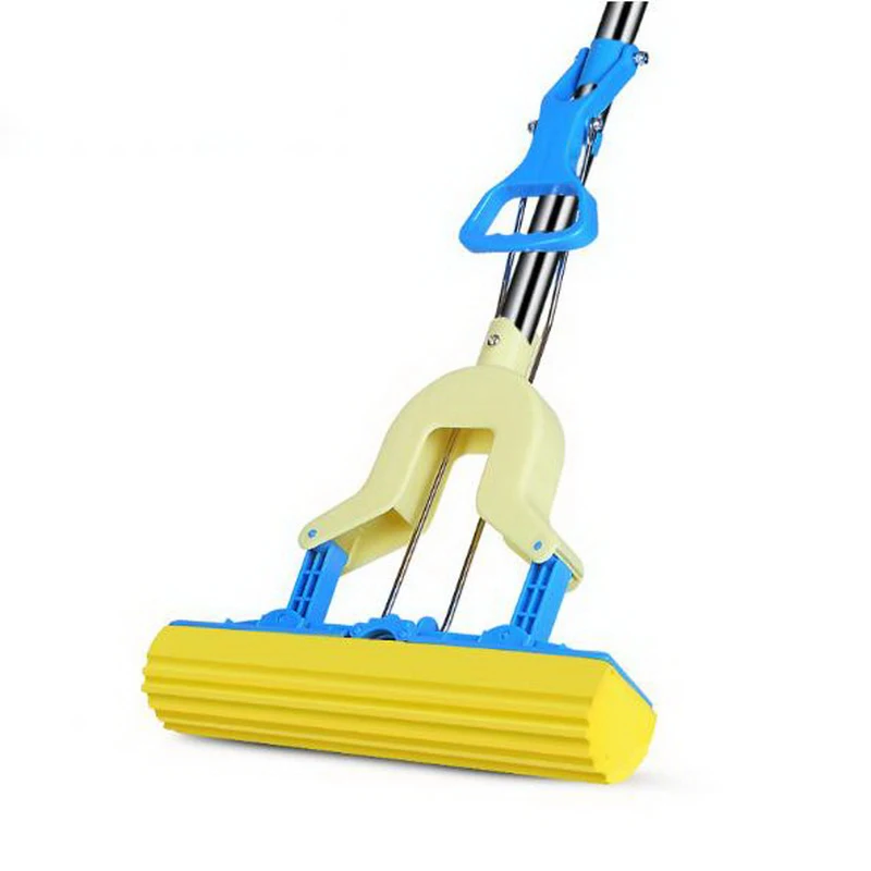 

341223/Fold Squeeze Water Sponge Mop, Stainless Steel Rod Rubber Can Stretch Cotton Absorbent Mop, Mops Floor Cleaning