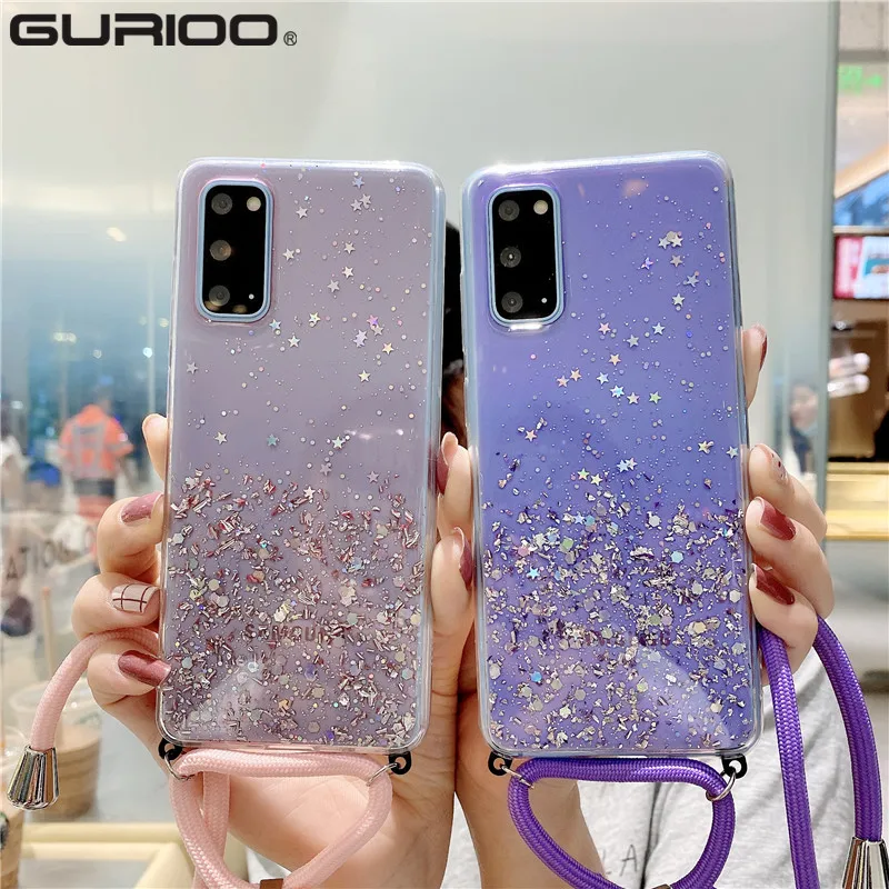 С шейный ремешок Чехлы для Samsung Galaxy S20 ультра S8 S9 S10 5G Note 8 9 10 Lite Plus S10E A21 A41 A51 A71 A81 A91